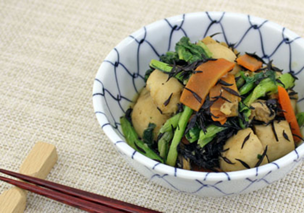 里芋の乾燥小松菜とひじき煮